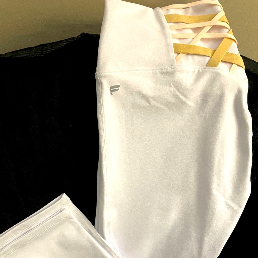 Fabletics white high waisted leggings.